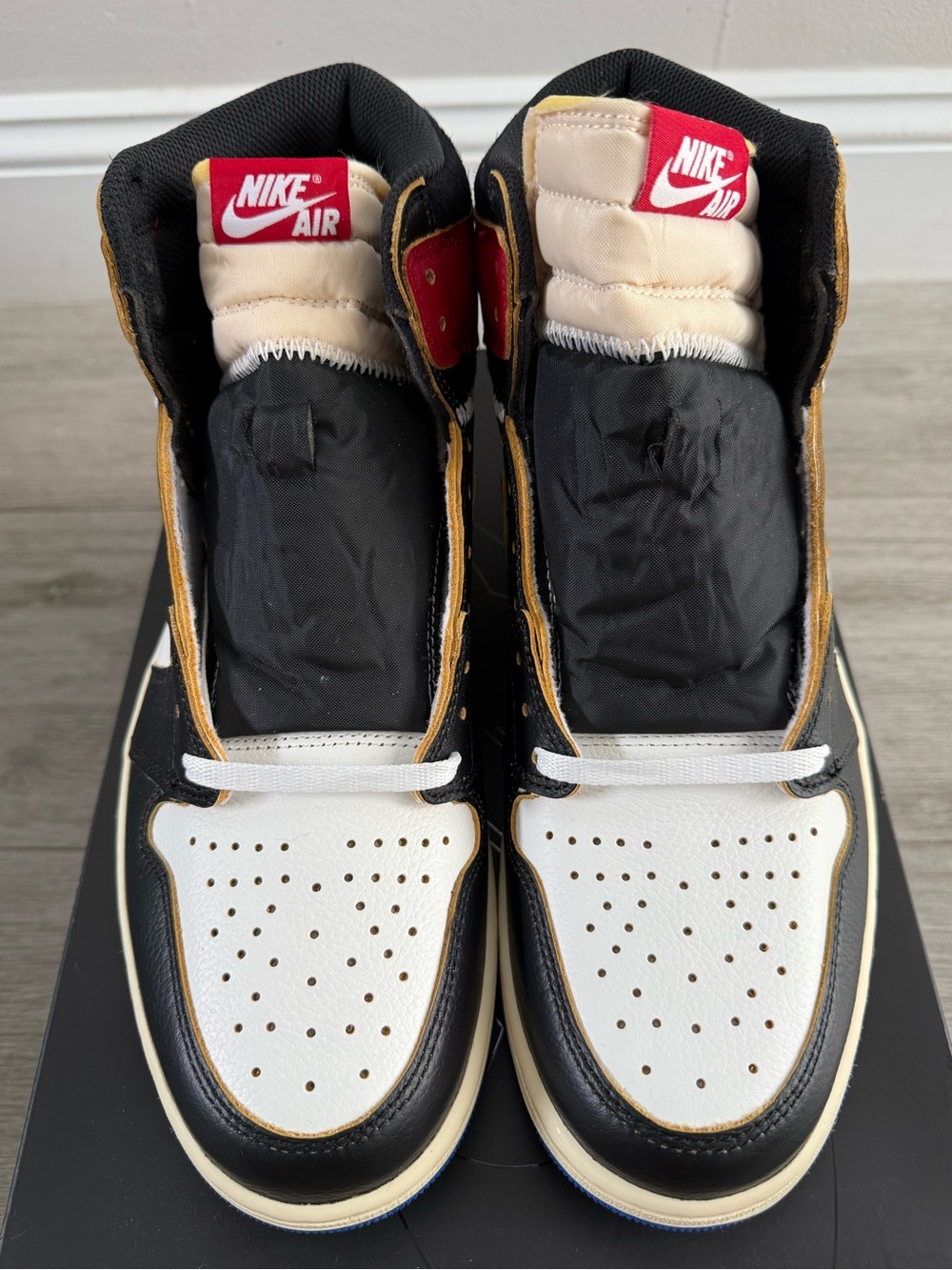 Fragment Union LA Air Jordan 1 Retro High Varsity Red IO7847-002 Black Royal 12 - Picture 4 of 12